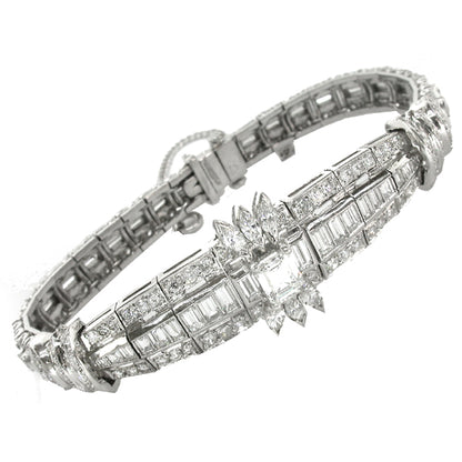 1950s 0.93ct Diamond Platinum Bracelet