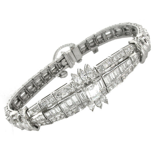 1950s 0.93ct Diamond Platinum Bracelet