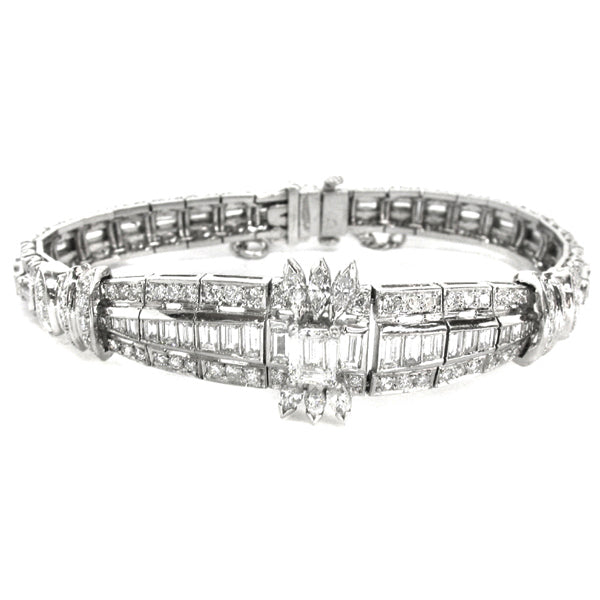 1950s 0.93ct Diamond Platinum Bracelet