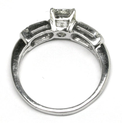 1950's 0.96ct Princess Cut Diamond Platinum Engagement Ring
