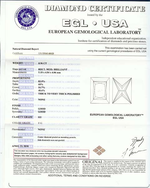 1950's 0.96ct Princess Cut Diamond Platinum Engagement Ring