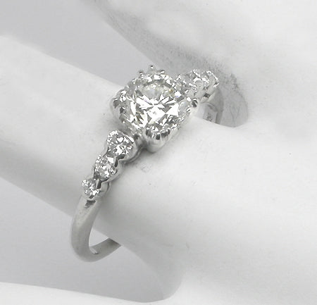 1950s 1.01ct Brilliant Diamond Platinum Engagement Ring