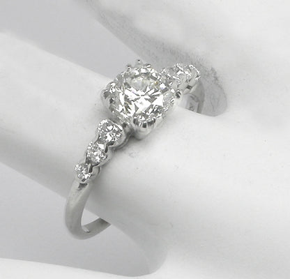 1950s 1.01ct Brilliant Diamond Platinum Engagement Ring