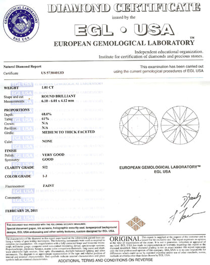 1950s 1.01ct Brilliant Diamond Platinum Engagement Ring