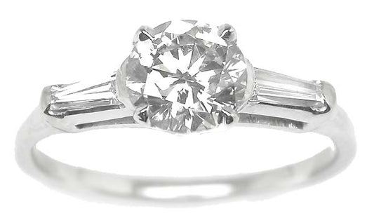 1950's 1.02ct Diamond Platinum Engagement Ring