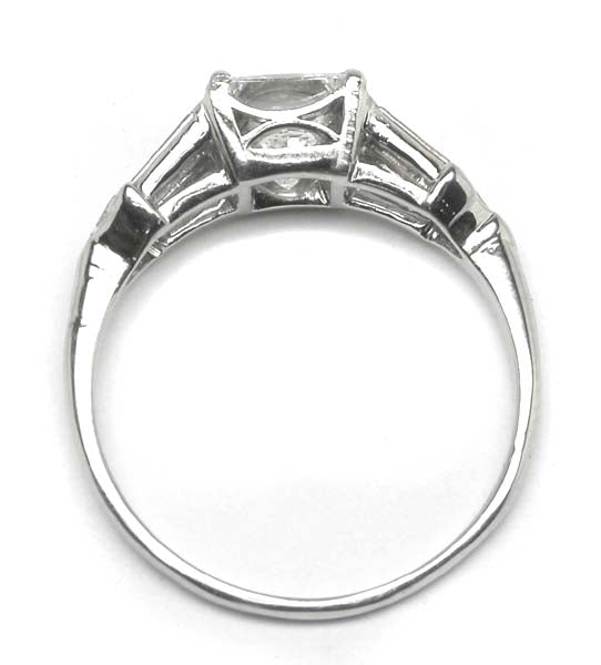 1950's 1.03ct Princess Cut Diamond Platinum Engagement Ring