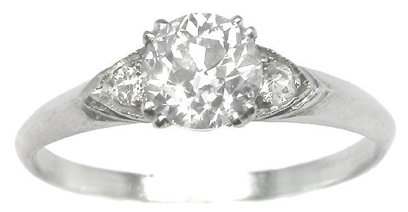 1950s 1.14ct Old European Diamond Platinum Engagement Ring