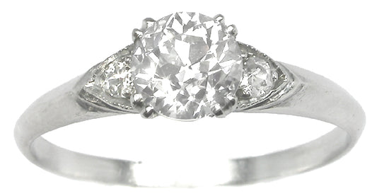 1950s 1.14ct Old European Diamond Platinum Engagement Ring