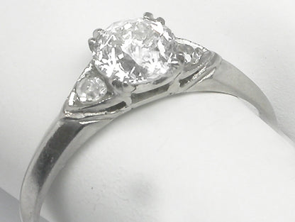 1950s 1.14ct Old European Diamond Platinum Engagement Ring