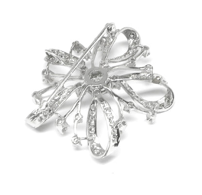 1950s 1.23ct Diamond 18k Gold Flower Bouquet Pin/ Pendant