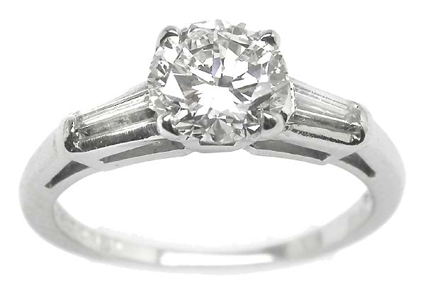 1950's 1ct Diamond Platinum Engagement Ring