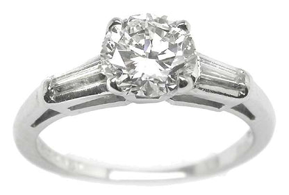 1950's 1ct Diamond Platinum Engagement Ring