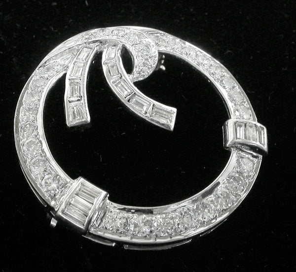 1950s 2.70ct Diamond 14k White Gold Pin