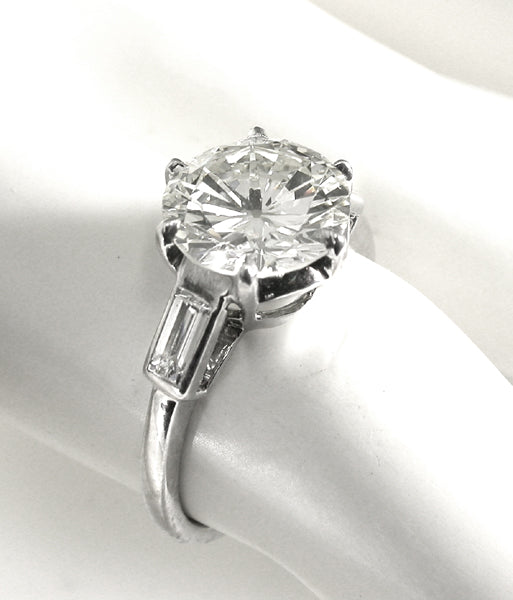 1950s 2.73ct Round Diamond  Engagement Ring