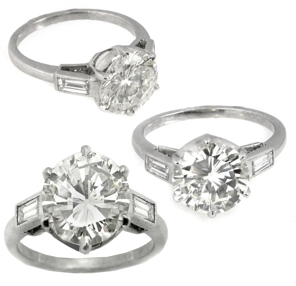 1950s 2.73ct Round Diamond  Engagement Ring