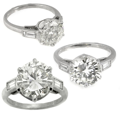 1950s 2.73ct Round Diamond  Engagement Ring