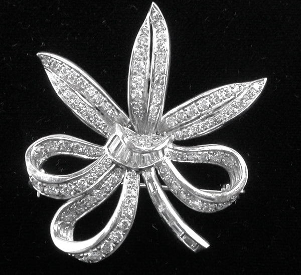 1950s  3.33ct  Diamond Platinum Bouquet Pin