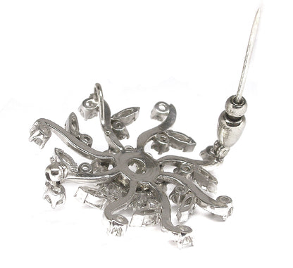 1950s 3.48ct  Diamond 14k Gold Pin/ Pendant