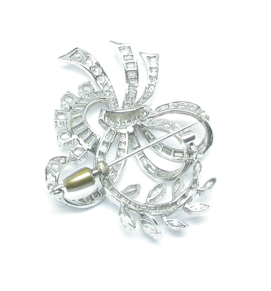 1950s 5.50ct Diamond Platinum  Bouquet Pin/ Pendant