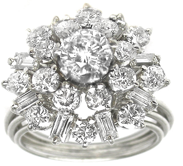 1950s  Diamond 18k Gold Cocktail Ring