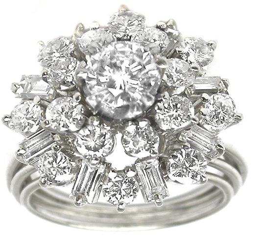 1950s  Diamond 18k Gold Cocktail Ring