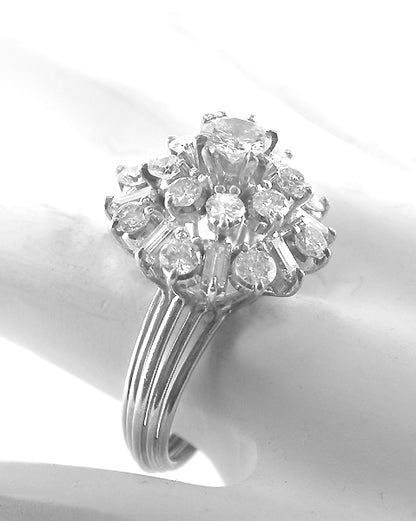 1950s  Diamond 18k Gold Cocktail Ring