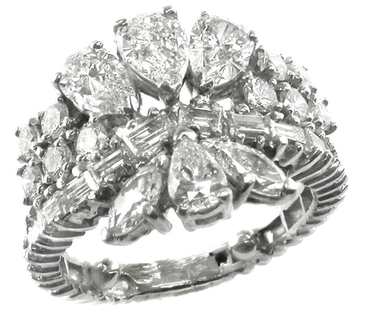 1950s   Diamond 18k White  Gold  Ring