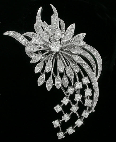 1950s Diamond Platinum Pin