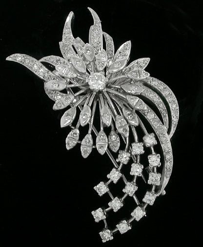 1950s Diamond Platinum Pin