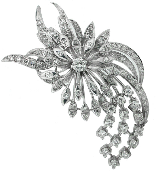 1950s Diamond Platinum Pin