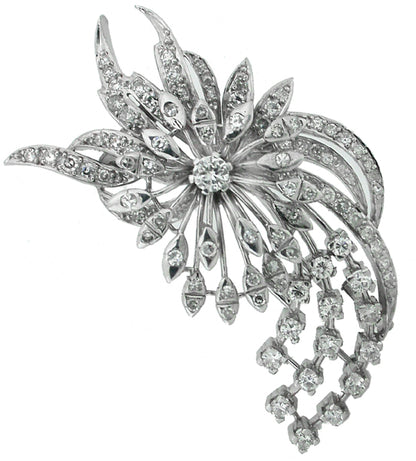 1950s Diamond Platinum Pin