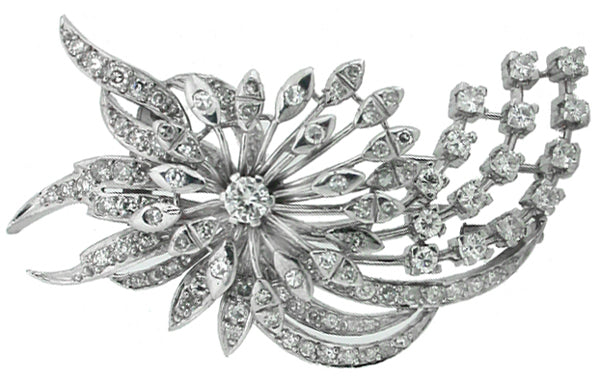 1950s Diamond Platinum Pin