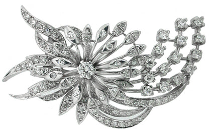 1950s Diamond Platinum Pin