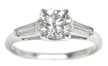 1950's GIA 1.01ct Diamond Platinum Engagement Ring