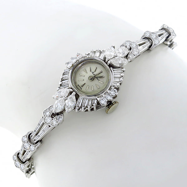 1950s Mathey Tissot 6.15ct Diamond Platinum Watch
