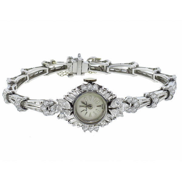 1950s Mathey Tissot 6.15ct Diamond Platinum Watch