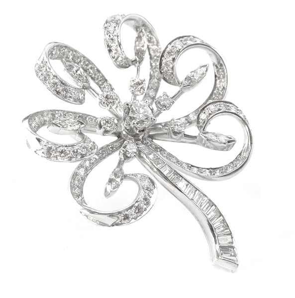 1950s Raymond Yard 18k Gold 3.90ct Diamond Pin