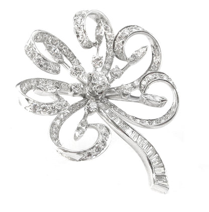 1950s Raymond Yard 18k Gold 3.90ct Diamond Pin