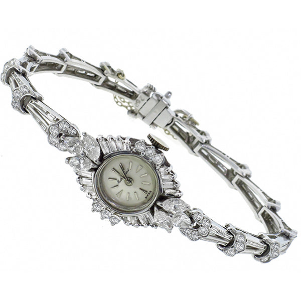 1950s Mathey-Tissot 6.15ct Diamond Platinum Watch