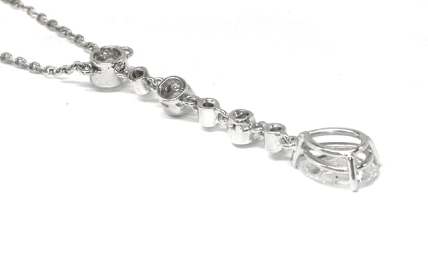 1960s GIA 0.89ct Pear Diamond Platinum Necklace