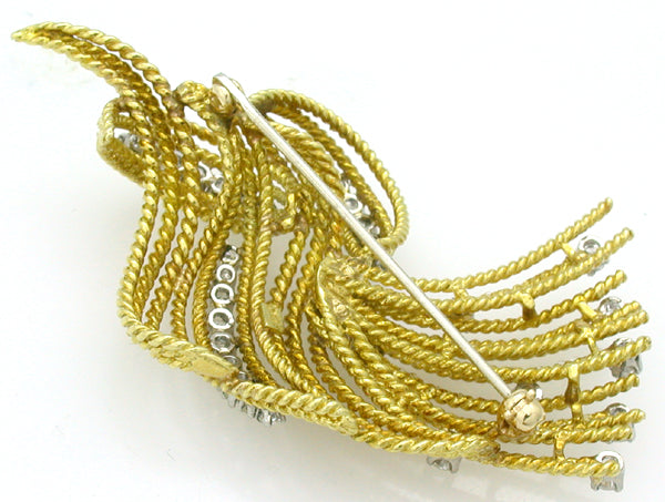 1960s 1.00ct Diamond 18k Gold Pin