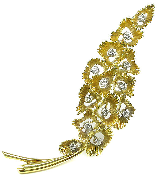1960s 1.50ct Diamond 18k Yellow Gold Pin