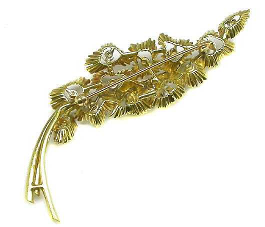 1960s 1.50ct Diamond 18k Yellow Gold Pin