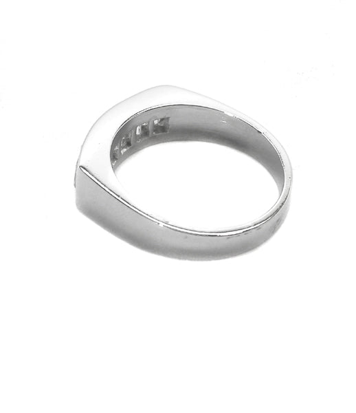 1960s 1.50ct Emerald Cut Diamond Platinum Wedding Band