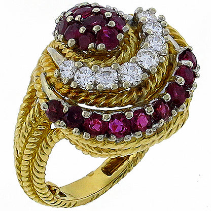 1960s 1.50ct Ruby 0.75ct Diamond Ring