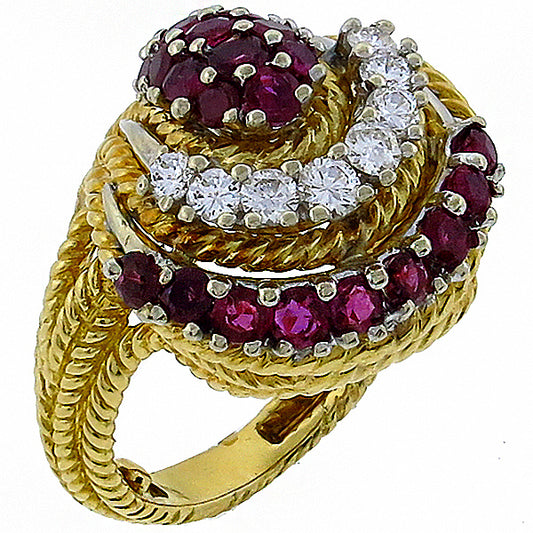 1960s 1.50ct Ruby 0.75ct Diamond Ring