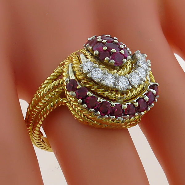 1960s 1.50ct Ruby 0.75ct Diamond Ring