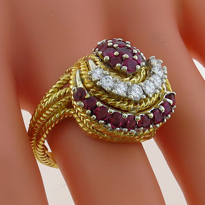 1960s 1.50ct Ruby 0.75ct Diamond Ring