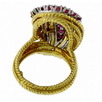 1960s 1.50ct Ruby 0.75ct Diamond Ring