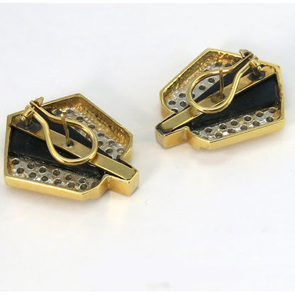 1960s 2.10ct Diamond Onyx Earrings